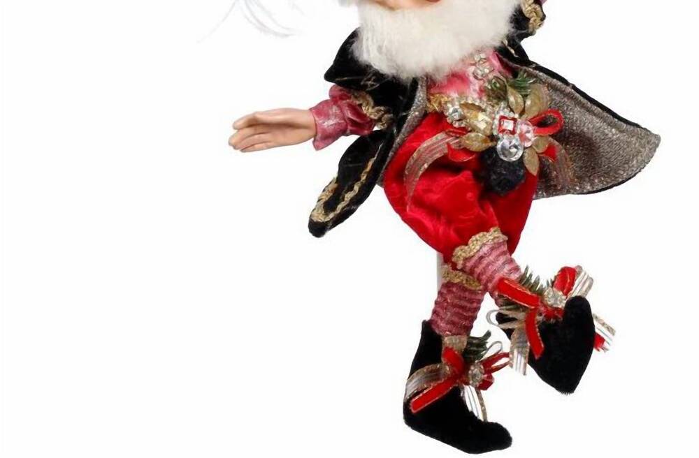 NEW MARK ROBERTS coal stocking elf small 10 inches in red